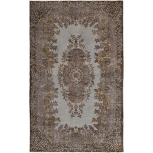 Bespoky 184x300 cm Kırmızı Açık gri Medalyonlu Vintage Çiçekli Halı | Salon Yatak Odası Halısı | UNİQUE-17015