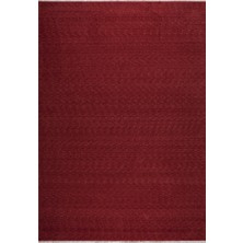 Bespoky 85x143 cm Kırmızı Demirci Modern Etnik Yıkanabilir Yün Halı | Mutfak Balkon Yatak Odası Halısı | Leke Tutmayan Kaymaz