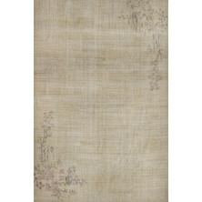 Bespoky 80x150 cm Krem Modern Vintage Yıkanabilir Halı | Mutfak Balkon Yatak Odası Halısı | Leke Tutmayan Kaymaz | SRK_VİNTAGE-129