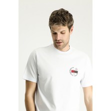 Bisiklet Yaka Regular Fit Baskılı Süprem Pamuk Tişört