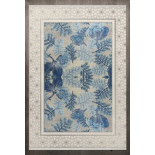 Bespoky 80x150 cm Mavi Nature Modern Yıkanabilir Halı | Mutfak Balkon Yatak Odası Halısı | Leke Tutmayan Kaymaz | F_NATURE-210