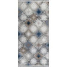 Bespoky 80x150 cm Gri Soft Modern Lüks Yıkanabilir Halı | Mutfak Balkon Yatak Odası Halısı | Leke Tutmayan Kaymaz | SOFT-1802