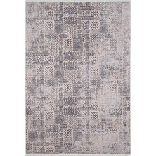 Bespoky 100x150 cm Antrasit Modern Etnik Yıkanabilir Halı | Mutfak Balkon Yatak Odası Halısı | Leke Tutmayan Kaymaz | HALN-HLN1995