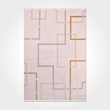 Bespoky 80x150 cm Krem Karen Modern Etnik Yıkanabilir Halı | Mutfak Balkon Yatak Odası Halısı | Leke Tutmayan Kaymaz | KAREN-6460AK