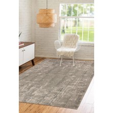 Bespoky 75x150 cm Gri Dikdörtgen Vintage Eskitme Yıkanabilir Halı | Mutfak Balkon Yatak Odası Halısı | Hav Vermez Leke Tutmaz Kaymaz | FL37-DİKDÖRTGEN
