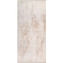 Bespoky 100x300 cm Bej Yıkanabilir Halı | Mutfak Yolluk Halısı | Leke Tutmayan, Kaymaz | KAFTAN-KF007B