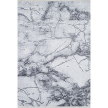 Bespoky 80x150 cm Gri Modern Etnik Yıkanabilir Halı | Mutfak Balkon Yatak Odası Halısı | Leke Tutmayan Kaymaz | HALN-HLN1595