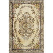 Bespoky 80x150 cm Kahverengi Modern Vintage Yıkanabilir Halı | Mutfak Balkon Yatak Odası Halısı | Leke Tutmayan Kaymaz | SRK_VİNTAGE-224