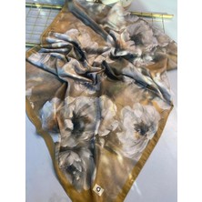 Vavscarfs Summer Rosaline Desen Pamuk Ipek Şal Yağ Yeşili