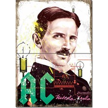 Ac Nicola Tesla Hediyelik Ahşap Tablo 70CMX 100CM