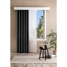 Taç Bright Hazır Fon Perde Antrasit 150X260 cm