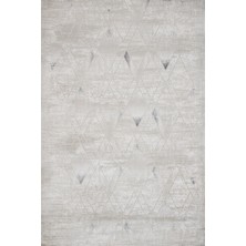 Bespoky 100x300 cm Gri Açık Bej Geometrik Modern Üçgen Yıkanabilir Halı | Mutfak Yolluk Halısı | Hav Vermez, Leke Tutmaz, Kaymaz | LXS_MODA-1096G