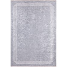 Bespoky 80x150 cm Gri Modern Etnik Yıkanabilir Halı | Mutfak Balkon Yatak Odası Halısı | Leke Tutmayan Kaymaz | HALN-HLN1510