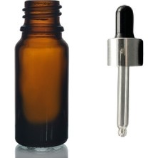 Ziylan 5 ml Kahverengi Cam Damlalıklı, 10 Adet,Gümüş Kapak Siyah Emzik, Ecza Şişesi, Propolis Şişesi, Saç Serum Şişesi, Ecza Şişesi