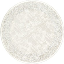 Bespoky 120x120 cm Krem Soyut Modern Bitkisel sarmal Yıkanabilir Halı | Yatak Odası Çocuk Odası Halısı | Leke Tutmayan, Kaymaz | LEKE TUTMAYAN KAYMAZ