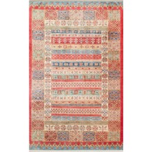 Bespoky 80x150 cm Kırmızı Etnik Geometrik Yıkanabilir Halı | Yatak Odası Mutfak Halısı | Leke Tutmayan, Kaymaz | LEKE TUTMAYAN KAYMAZ