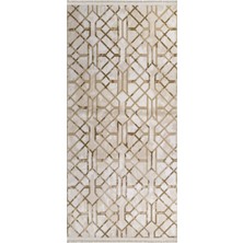 Bespoky 80x150 cm Bej Kaftan Modern Lüks Yıkanabilir Halı | Mutfak Balkon Yatak Odası Halısı | Leke Tutmayan Kaymaz | KAFTAN-KF001A