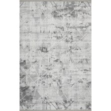Bespoky 80x150 cm Gri Markiz Modern Lüks Yıkanabilir Halı | Mutfak Balkon Yatak Odası Halısı | Hav Vermez Leke Tutmaz Kaymaz | MARKİZ-1093G