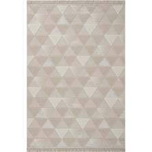 Bespoky 80x150 cm Bej Trend Modern Lüks Yıkanabilir Halı | Mutfak Balkon Yatak Odası Halısı | Hav Vermez Leke Tutmaz Kaymaz | TREND-1091B