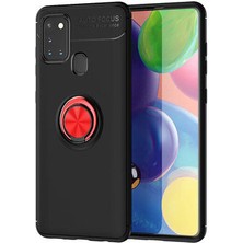 Samsung Galaxy A21S Kılıf Yüzüğü Stant ve Araç Tutucu Olabilen Şık Esnek Premium Silikon Kapak Ryc/ravel