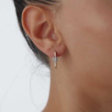 Taşlı Pusula Yıldızı Küpe