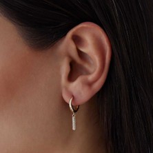 Taşlı Çubuk Sallantılı Halka Küpe