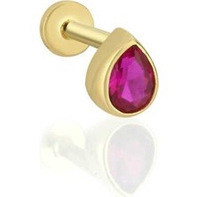 Kırmızı Damla Tragus Piercing