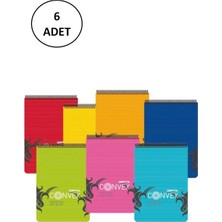 Gıpta A5 Bloknot Convex Spiralli Plastik Kapak Kareli 100 Yaprak 6 Adet