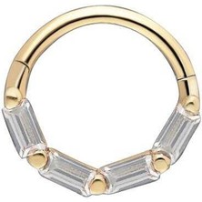 Beyaz Dört Baget Helix Piercing