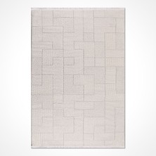 Bespoky 80x150 cm Krem Chester Modern Etnik Yıkanabilir Halı | Mutfak Balkon Yatak Odası Halısı | Leke Tutmayan Kaymaz | CHESTER-CD02K