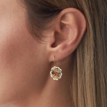 Akik Taşlı Sallantılı Gül Küpe