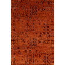 Bespoky 80x150 cm Turuncu Hal Modern Yıkanabilir Halı | Mutfak Balkon Yatak Odası Halısı | Leke Tutmayan Kaymaz | CREA_HAL-3B