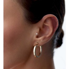 Bold Köşeli  Halka Küpe