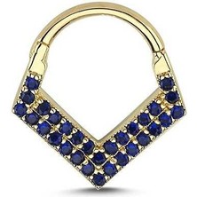 Lacivert Taşlı Helix Piercing