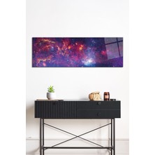 Uzay ve Yıldızlar Galaksi Manzarası Panoramik Cam Tablo, Darbelere Dayanıklı Kırılmaz Cam, Hediyelik