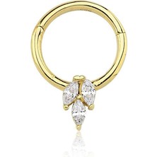 Üçlü Beyaz Markiz Helix Piercing