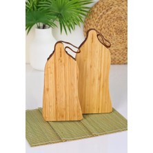 Bambum 2'li Bambu Ahşap Kesme ve Sunum Tahtası – Askılı Doğrama Tahtası Seti