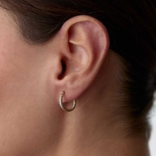 Simli Mini Halka Küpe