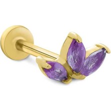 Purple Lotus Tragus Piercing