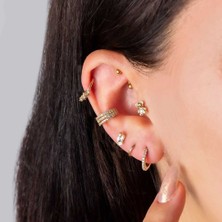 Taşlı Ayıcık Motifli Minimal Tragus Piercing