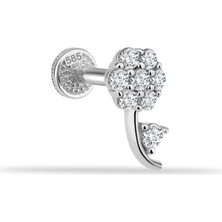 Taşlı Çiçek Minimal Tragus Piercing
