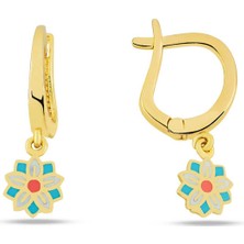 Sallantılı Iç Içe Yıldız ve Çiçek Çocuk Küpesi