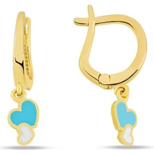 Sallantılı Ikili Kalp Çocuk Küpesi