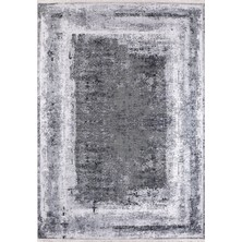 Bespoky 80x150 cm Gri Modern Etnik Yıkanabilir Halı | Mutfak Balkon Yatak Odası Halısı | Leke Tutmayan Kaymaz | HALN-HLN1355