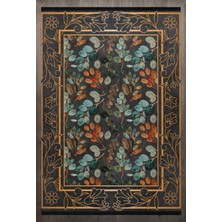 Bespoky 80x150 cm Siyah Nature Modern Yıkanabilir Halı | Mutfak Balkon Yatak Odası Halısı | Leke Tutmayan Kaymaz | F_NATURE-209