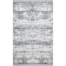 Bespoky 80x150 cm Gri Saten Modern Yıkanabilir Halı | Mutfak Balkon Yatak Odası Halısı | Leke Tutmayan Kaymaz