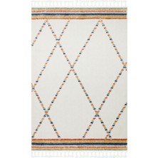 Bespoky 80x150 cm Ekru Terazzo Modern Yıkanabilir Halı | Mutfak Balkon Yatak Odası Halısı | Leke Tutmayan Kaymaz