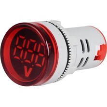 Xkoren 22 mm 24-550V Led'li Kırmızı Voltmetre (10 Adet)