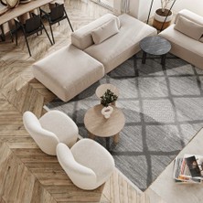 Bespoky 80x300 cm Gri Yıkanabilir Halı | Mutfak Yolluk Halısı | Leke Tutmayan, Kaymaz | F_NORWEGİAN-3002