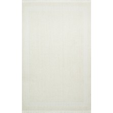 Bespoky 80x150 cm Krem Çerçeveli Modern Geometrik Yıkanabilir Halı | Yatak Odası Mutfak Halısı | Leke Tutmayan, Kaymaz | LEKE TUTMAYAN KAYMAZ